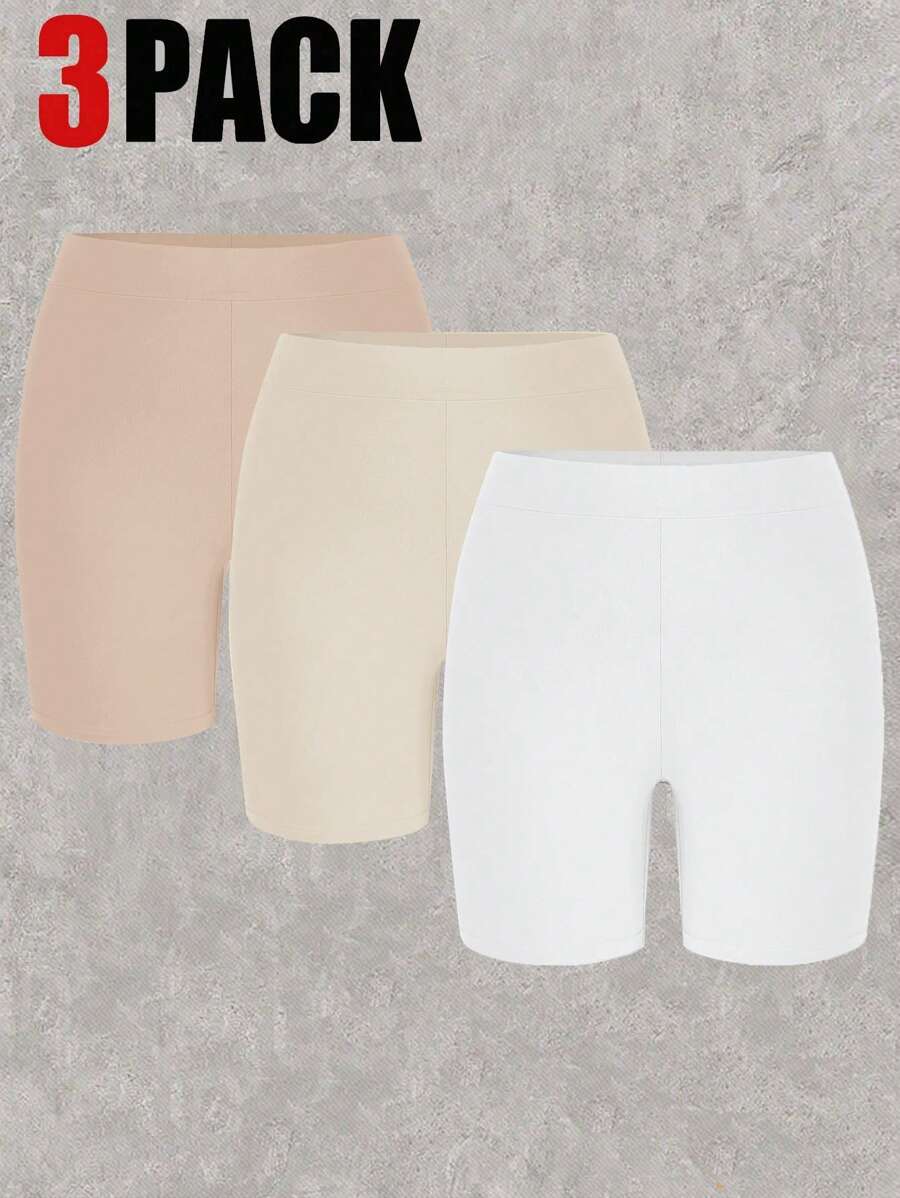 CovetEZ Cộng thêm 3 chiếc quần legging dành cho người đi xe đạp rắn chắc - Nhiều màu - Xem 1