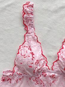 Soleia 女款夏季花邊荷葉邊細肩帶背心上衣