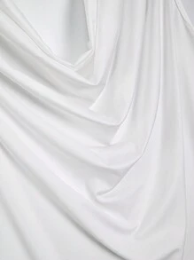 Manfinity RSRT 男士夏季纯色纯色垂领宽松休闲无袖背心，适合外出、丈夫 - 白色 - 查看 3