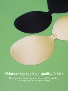 2對圓形杯膠貼內衣，前扣式，有推薦效果，輕盈無縫女士胸罩，無肩帶，適合婚紗 - 彩色 - 查看 7