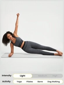 GLOWMODE Seamless Right Routine Racerback Top High-Waist Legging Set Medium Impact Running Workout - Black - View 7