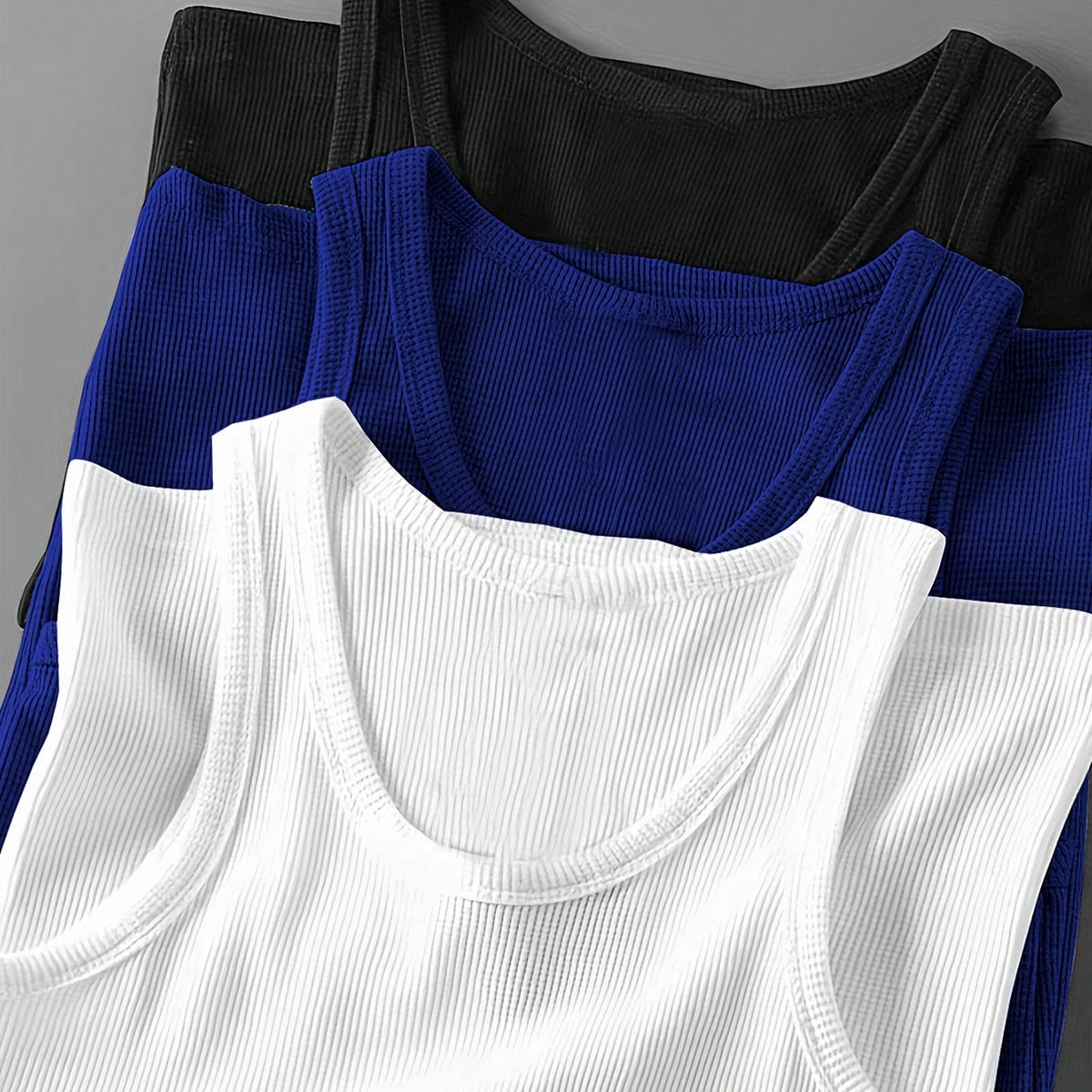 Camisetas de tirantes casuales de unicolor con cuello redondo, estilo novio, para hombre, tops deportivos, tops de entrenamiento, paquete de camisetas