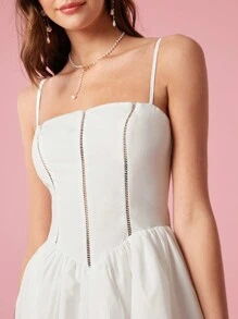 Enchnt 夏季實色背心長款連衣裙 - 白色 - 查看 4