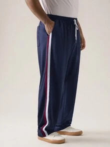 Manfinity VCAY Manfinity CozeMod男士加大碼休閒針織寬鬆錐形束口運動褲，中腰束繩長褲，適用於全年季節和日常穿著回去上學 - 藏蓝色 - 查看 7