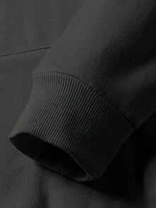 男士字母圖案袋鼠口袋束口保暖連帽衫，適用於秋冬季節 - 灰色 - 查看 5