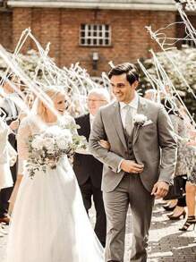 20/10/5/1pc White Lace Ribbon Wands, Silk Fairy Wands With Golden Bells, Wedding Ribbon Streamers, Suitable For Wedding, Party, Birthday, Holiday Decorations And Event Props - White - View 6