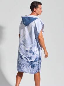 Surfspeed 男士大理石印花連帽遮罩衣 - 灰色 - 查看 2