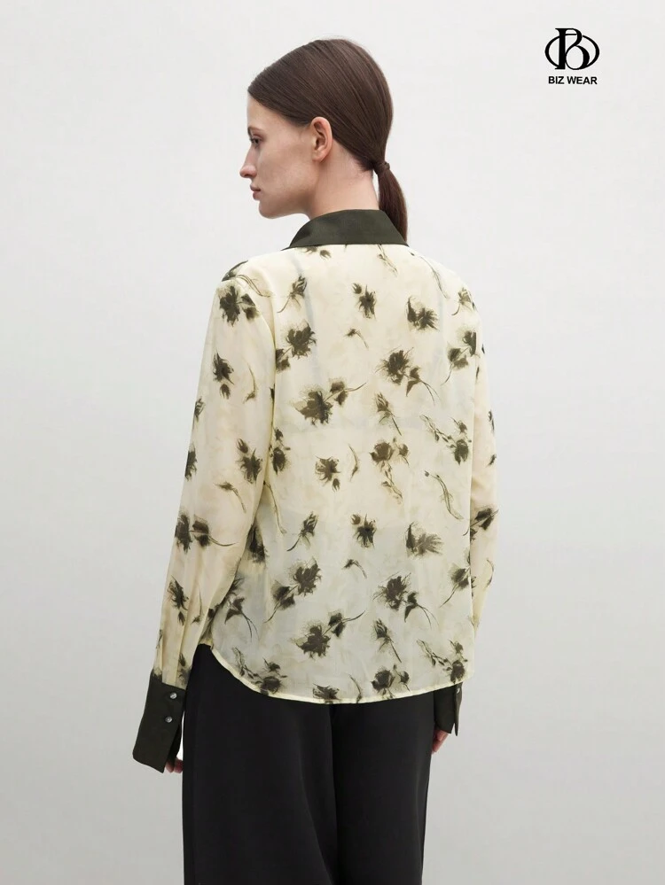 Women's Fashionable Elegant Long Sleeve Printed Shirt For Work And Daily Wear