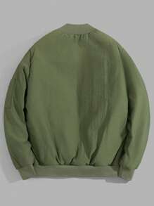 RueChic Men's  Style Baseball Collar Slim Fit Puffer Coat - Black - View 2