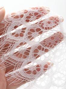 DAZY 女性實色高腰蕾絲裙 - 白色 - 查看 10