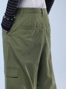 Manfinity Denimwave Men's Street Style Loose Fit Workwear Jeans - Army Green - View 8