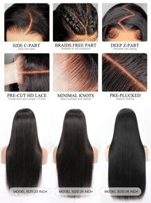 TrueHD Wear Go Glueless Breathable Air Wig Pre-Cut HD Lace Closure Wig Brazilian Straight Human Hair Wigs For Women 5x5 Closure Wig - SNatural - View 4