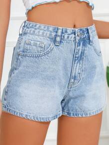 SHEIN Frenchy Slant Pocket Denim Shorts
