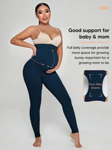 孕婦寬鬆腰帶中空打底褲