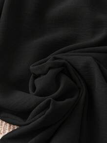 Linhara Plus Size Women's Solid Color Wide Leg Loose Casual Pants With Waist Tie And Pockets Fall Cloth For Women - Black - View 3