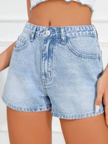 SHEIN Frenchy Slant Pocket Denim Shorts
