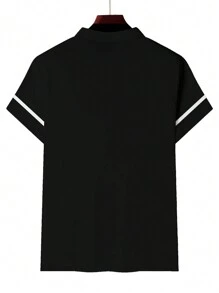 Men's Summer Short Sleeve Casual Commuting Polo Shirt With Letter & Bull Head Print