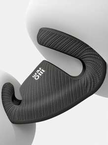 秋冬新款时尚柔软黑色斜纹厚底字母图案EVA材质静音耐磨防滑透气浴室男士居家拖鞋 - 黑色 - 查看 5