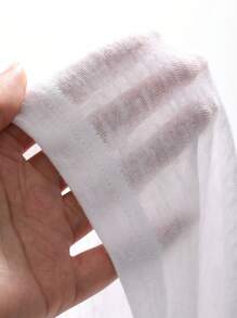 DAZY Solid Asymmetrical Neck Crop Tee,Back To School Clothes Preppy Tops - White - View 3