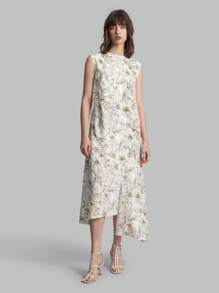 Ontre Women's Asymmetrical Hem Semi-Formal Cotton Dress, Vintage Style, Autumn Casual/School/Outing Wear