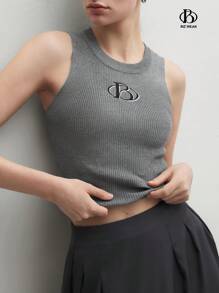 BizChic 女士流行修身款開肩無袖垂直空心針織上衣 - 灰色 - 查看 8