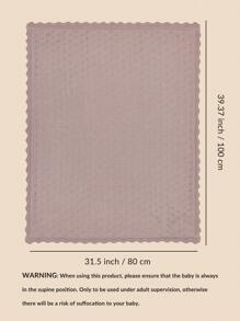 Solid Color Jacquard Knitted Comfortable Baby Blanket - Dusty Pink - View 5