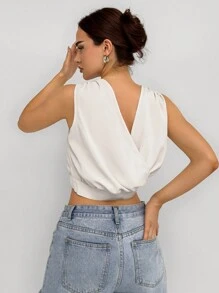 Aloruh Áo Sơ Mi Nữ Dệt Kim Không Tay Màu Mai, Mùa Hè - Màu be - Xem 2