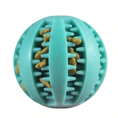 PETSIN 1pc Pet Food Dispensing Toy Dog Elastic Rubber Ball Oral Care Teeth Grinding Toy For Dogs