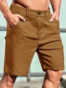 Manfinity Homme Herren einfarbige Shorts mit Tasche