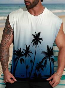 Manfinity RSRT Men's Plus Size Random Printed Sleeveless Tank Top - Multicolor - View 1