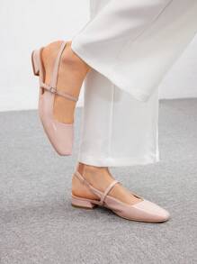 CUCCOO BIZCHIC 女士时尚杏色亮面漆皮低跟鞋圣诞节秋季新年假期 - 杏色 - 查看 6