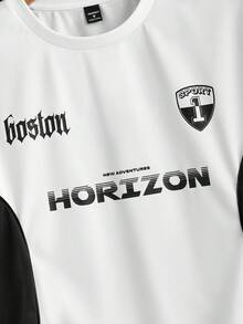 Manfinity RebelGame Áo thun nam có họa tiết chữ cái dáng rộng vừa vặn - trắng - Xem 8