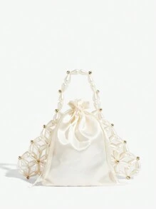 SHEIN Belle Luxury, Glamorous,Elegant, Pearl, Women Top Handle Bag, Women Evening Bag,For Girls, Ladies, Women,College Students,For Brides,Bridesmaid, Wedding Guests, Honeymoon,For Party, Prom, Wedding,Club, Date, Evening,Date Night