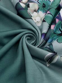 休闲时尚正式纽扣短袖印花 V 领女式 T 恤