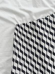 Soleia Women's Casual Wave Pattern Print Shorts With Front Ruffle Trim And Tie-Side - Multicolor - View 5