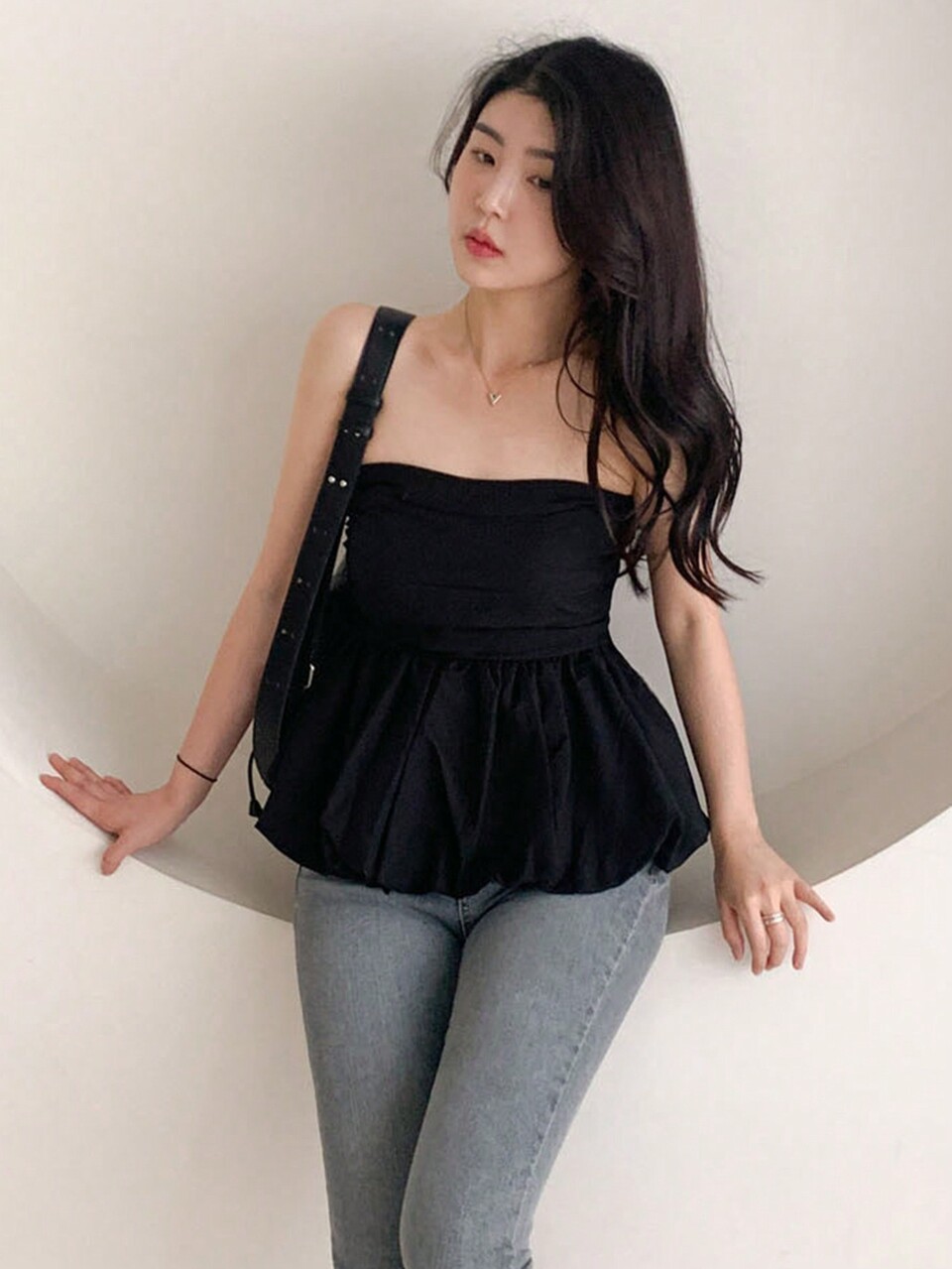 Women's Solid Color Slim Fit Bustier Style Tube Top , Black Summer,Ruffle Babydoll Top Going Out Tops