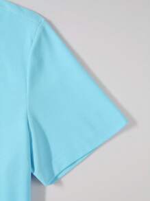 Manfinity Homme Men Summer Contrast Color Short-Sleeved Casual Commuter Polo Shirt (Random Cut) - Blue - View 3