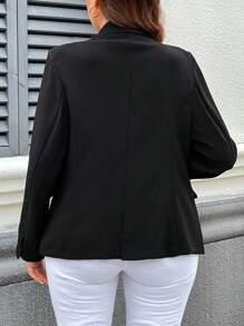 SHEIN Essnce 大尺碼修身款標準領商務西裝