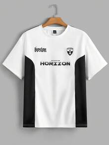 Manfinity RebelGame Áo thun nam có họa tiết chữ cái dáng rộng vừa vặn - trắng - Xem 6