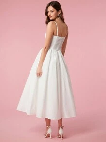 Enchnt 夏季實色背心長款連衣裙 - 白色 - 查看 3