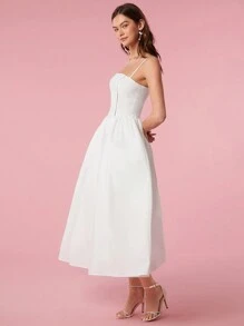 Enchnt 夏季實色背心長款連衣裙 - 白色 - 查看 9