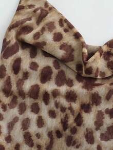 Summer Chiffon Leopard Print Slip Dress - Coffee Brown - View 3