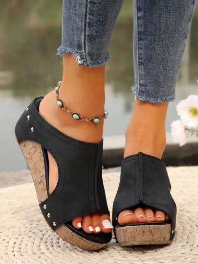 RALSWNAY ウィメンズファッション厚底ハイヒールオープントゥサンダル、ビーチスリッパ、アウトドアアクティビティに適しています。プラスサイズウィメンズウェッジオープントゥサンダル、新しいクリスクロスストラップロマンシューズ、春夏のアウトフィット