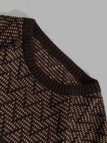 EURMUSE Men ZigZag Knit Regular Sweater - Brown - View 4