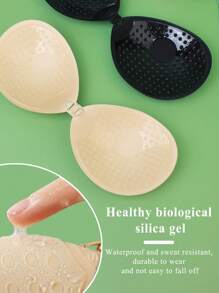 2對圓形杯膠貼內衣，前扣式，有推薦效果，輕盈無縫女士胸罩，無肩帶，適合婚紗 - 彩色 - 查看 6