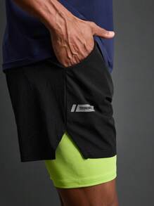 Coreblaze Boyfriend Style Men's Letter Printed Athletic Shorts With Pockets For Everyday Workout Sweat Pants - Multicolor - View 9