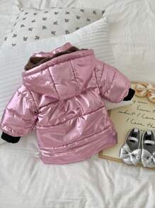 女宝宝冬季棉袄，加厚保暖 - 粉色 - 查看 2