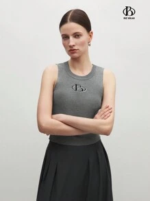 BizChic 女士流行修身款開肩無袖垂直空心針織上衣 - 灰色 - 查看 7