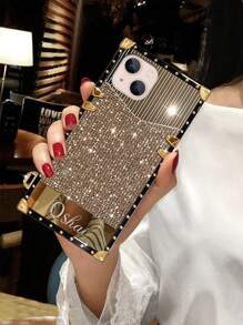 1pc Glitter Bling Bling Mirror Shockproof Protective Phone Case Compatible With Apple 17 Pro Max/17 Air/16 Pro Max, 15 Pro Max/15/14 Plus/14 PM/14/13/12/11/XR, Galaxy S25 FE/A17/A07, Redmi, Realme C61/C63/C55/C53, Vivo Y36/Y28 4G/Y18s, Infinix Smart8, Multi-Layer Shock-Absorbing And Anti-Fall Protection, Creative Cushion Cover, Ideal For Birthday/Valentine's Day Gifts - Gold - View 6