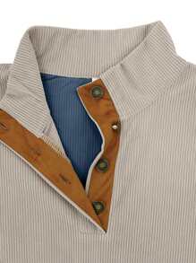 Men Color Block Polo Shirt For Spring And Autumn, For Fall